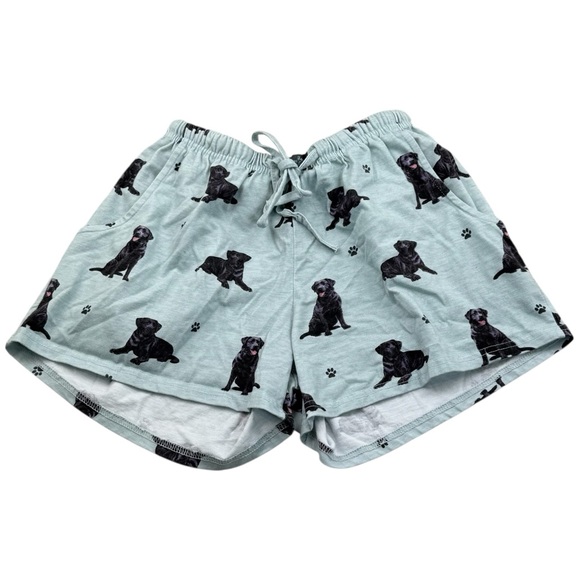 Comfies Other - Comfies Cute Black‎ Lab Print Lounge Pajama Shorts Soft Sleepwear S Mint